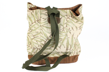 Load image into Gallery viewer, Handmade Bamboo Green & Light Gold Backpack