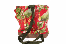 Load image into Gallery viewer, Handmade Red Bird of Paradise Hawaiian Bark Cloth Backpack