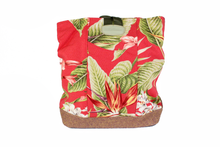 Load image into Gallery viewer, Handmade Red Bird of Paradise Hawaiian Bark Cloth Backpack