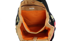 Load image into Gallery viewer, Handmade Black Retro Hawaiian Bark Cloth Backpack