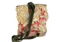 Load image into Gallery viewer, Handmade Light Gold Floral Brocade Backpack